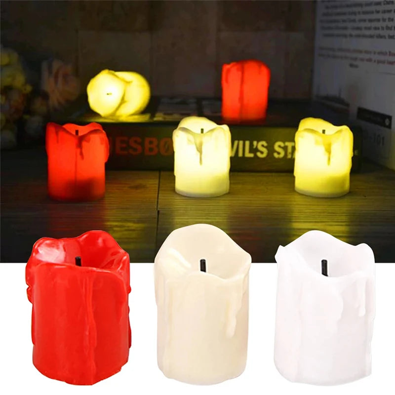 LED Flameless Simulation Candle — Battery Operated, Home & Wedding Decoration (Pack of 6/12)