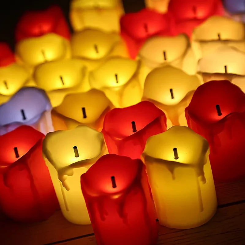 LED Flameless Simulation Candle — Battery Operated, Home & Wedding Decoration (Pack of 6/12)