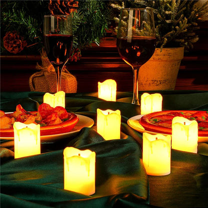 LED Flameless Simulation Candle — Battery Operated, Home & Wedding Decoration (Pack of 6/12)
