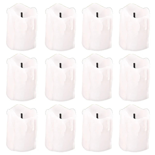 LED Flameless Simulation Candle — Battery Operated, Home & Wedding Decoration (Pack of 6/12)