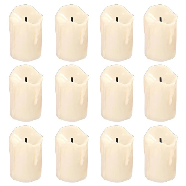 LED Flameless Simulation Candle — Battery Operated, Home & Wedding Decoration (Pack of 6/12)