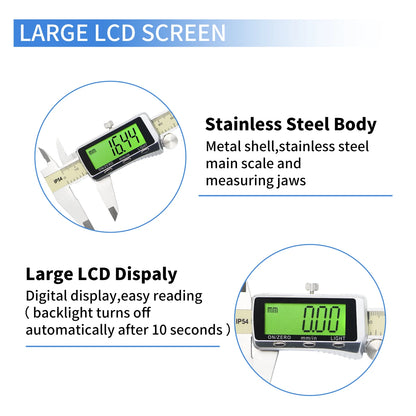 SHAHE Digital Caliper 0-6" 150mm — Electronic Vernier Caliper with Large LCD Backlight