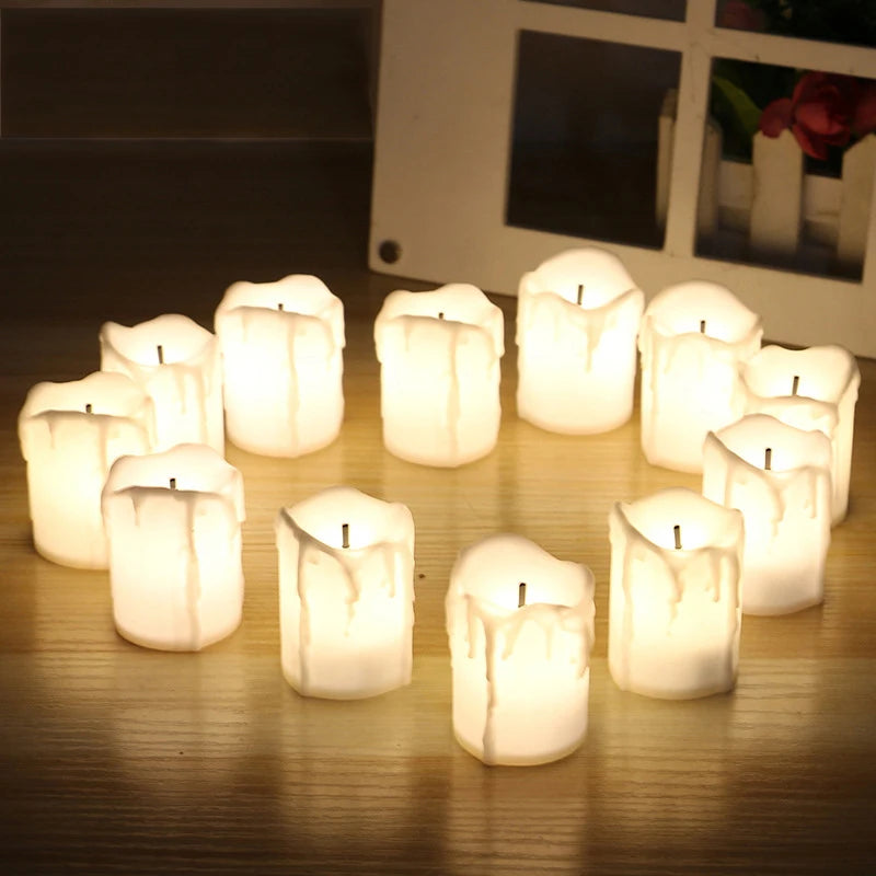 LED Flameless Simulation Candle — Battery Operated, Home & Wedding Decoration (Pack of 6/12)