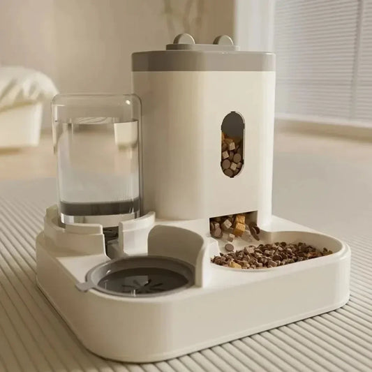 Automatic Pet Feeder & Water Fountain — Large Capacity Food & Water Dispenser for Cats & Dogs