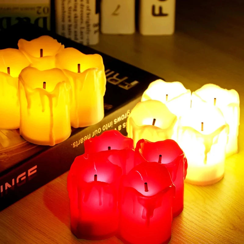 LED Flameless Simulation Candle — Battery Operated, Home & Wedding Decoration (Pack of 6/12)