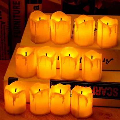 LED Flameless Simulation Candle — Battery Operated, Home & Wedding Decoration (Pack of 6/12)